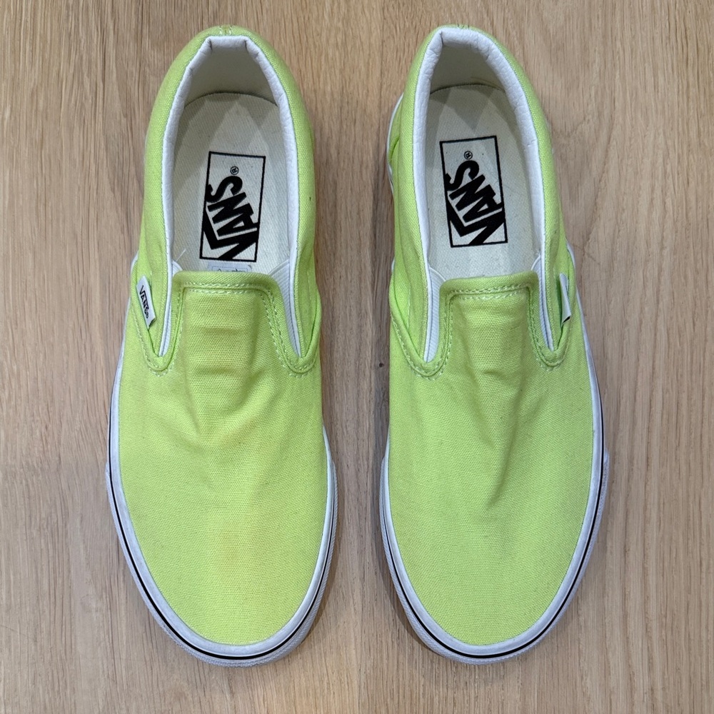 Vans Kids Slip-On Sneakers in Neon Lime